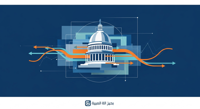 صندوق اقتراع يحمل أعلام الولايات المتحدة وعليه الرقم "2026"، يرمز لانتخابات الكونغرس والحكام النصفية الحاسمة.